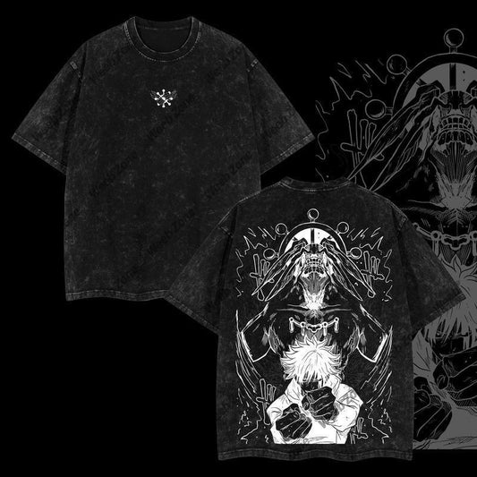 Gojo Vs Sukuna Gildan , Jujutsu Kaisen Dark Graphic Tee, Vintage Manga Unisex T-Shirt
